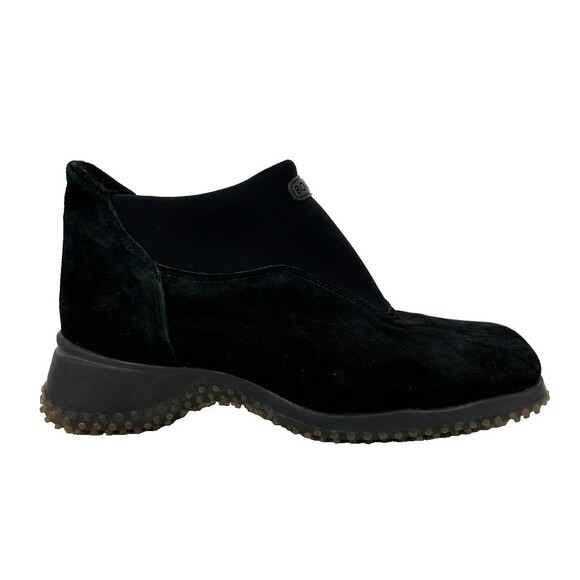 Bogner Black Winter Ankle Boots Womens 9.5B Leather Suede Stretch Grippy 152090 - Picture 1 of 8